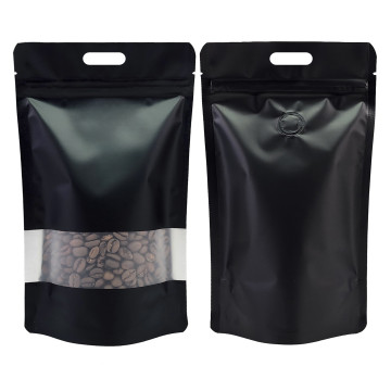 Buy online 5kg Window Black Matt With Handle Stand Up Pouch Bag with Zip Lock